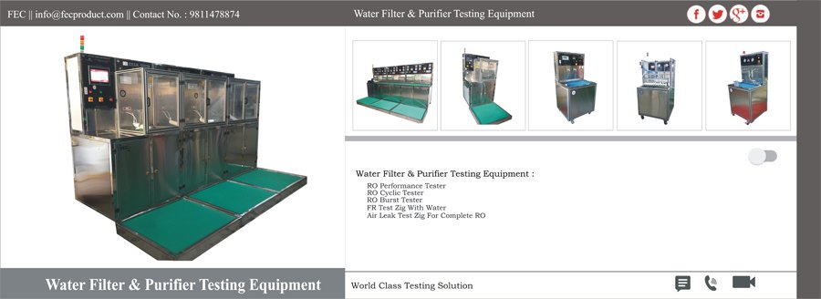 water filter and purifier cyclic test rig